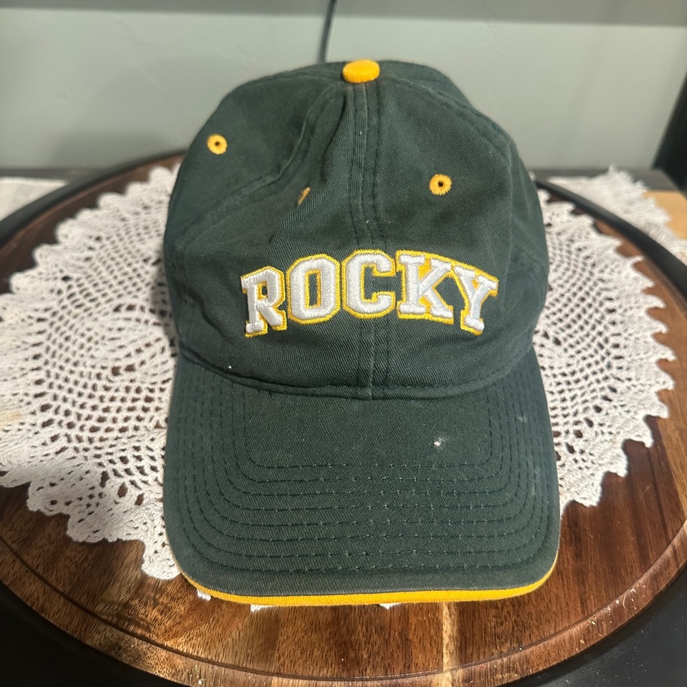 4/$16 The Game Rocky Green and Yellow Baseball Cap with Embroidered Design
